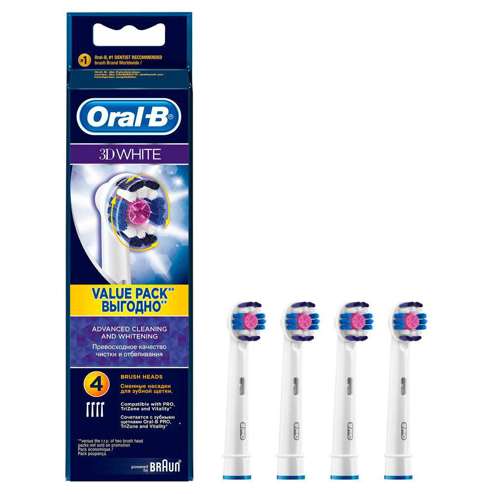 Сменная насадка для электрической зубной щетки 3D White ORAL-B EB18 4шт