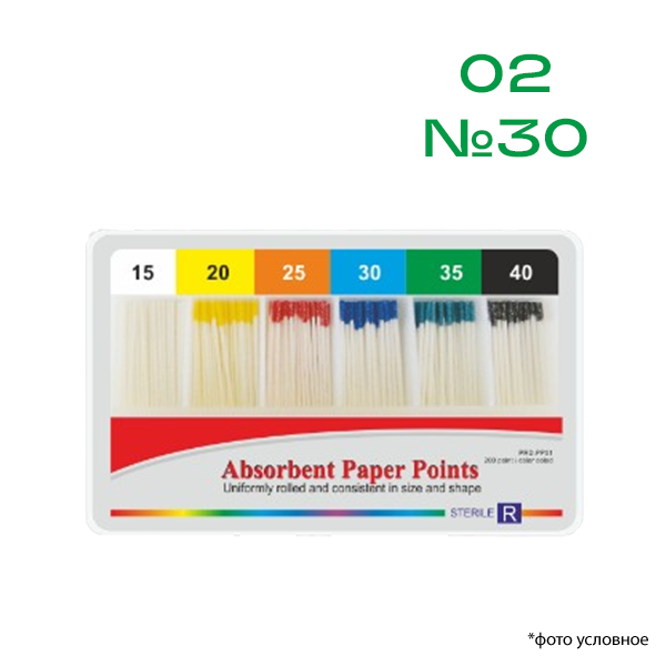 Штифты бумажные абсорбирующие / Absorbent Paper Points PP01-30 200 шт купить