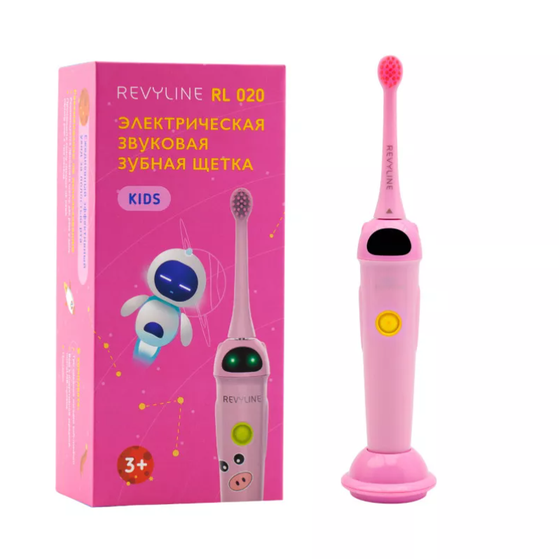 Детска электрическая звуковая зубная щетка Revyline RL 020 розовая