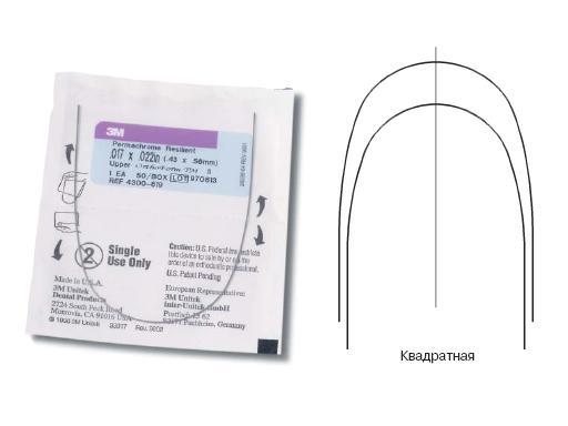 Дуга стальная Пермахром Ризилиэнт / Permachrome Resilient Archwire SS OFII U 016x022 1шт 4300-617 купить