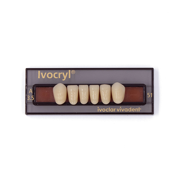 Зубы искуственные фронтальные нижние Ivocryl Set of 6 L UK51 A3,5 купить