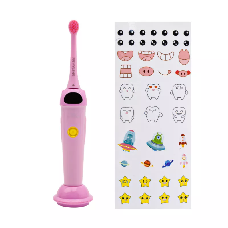 Картинка Детска электрическая звуковая зубная щетка Revyline RL 020 розовая 0 из 1 